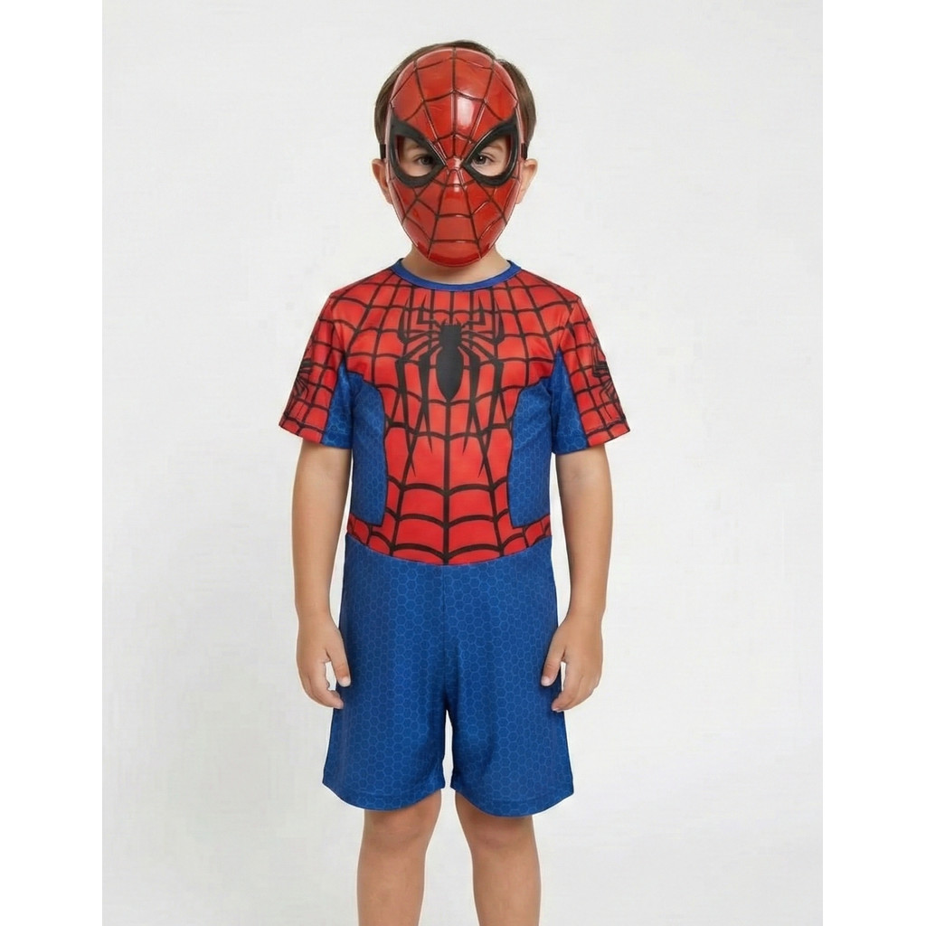 Fantasia Infantil Homem Aranha C/ Máscara Super-Herói Premium