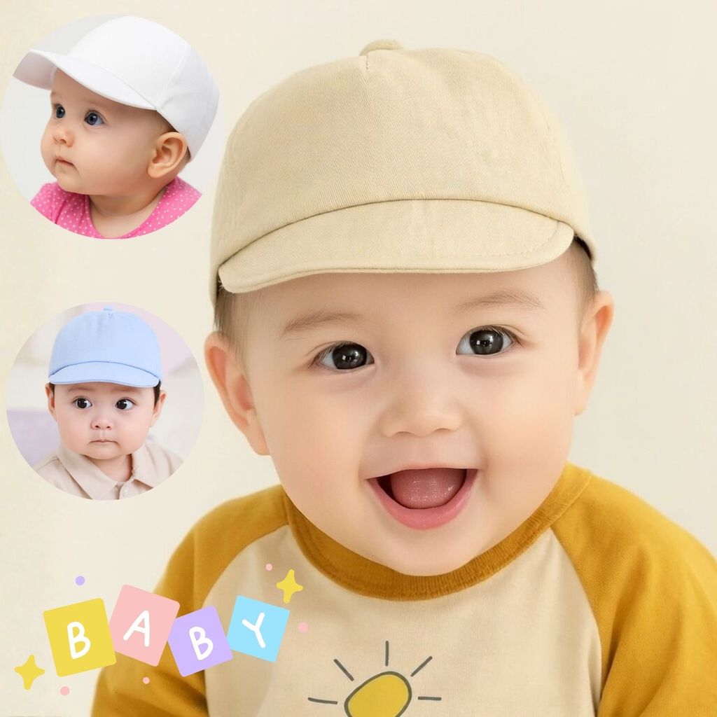 Boné de bb nenem recém-nascido RN 0 a 12 meses com Elástico Liso Infantil Básico Criança Aba Curva Menino Menina Unisex em Oferta na Shopee