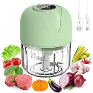 Mini Processador Elétrico de Alimentos Portátil Carne Vegetais Recarregável USB Bivolt 25…