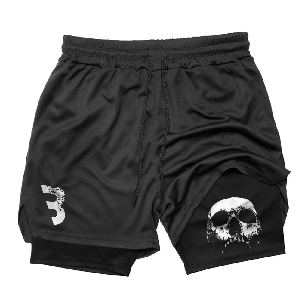 Bermuda 2 em 1 Masculina com Proteção UV e Compressão para Academia e Corrida