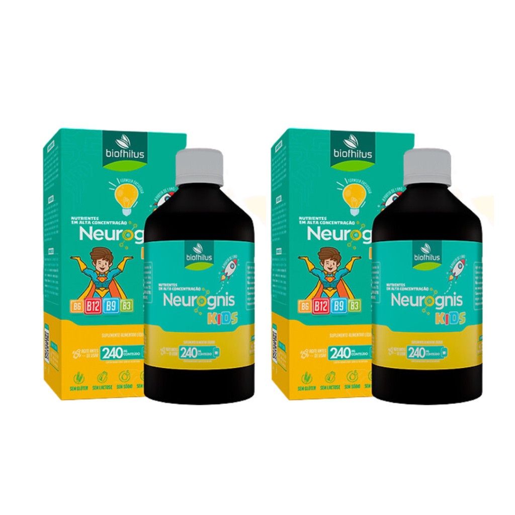 Kit 02 unidades - Suplemento Biofhitus Neurognis Kids 240ml em Oferta na Shopee
