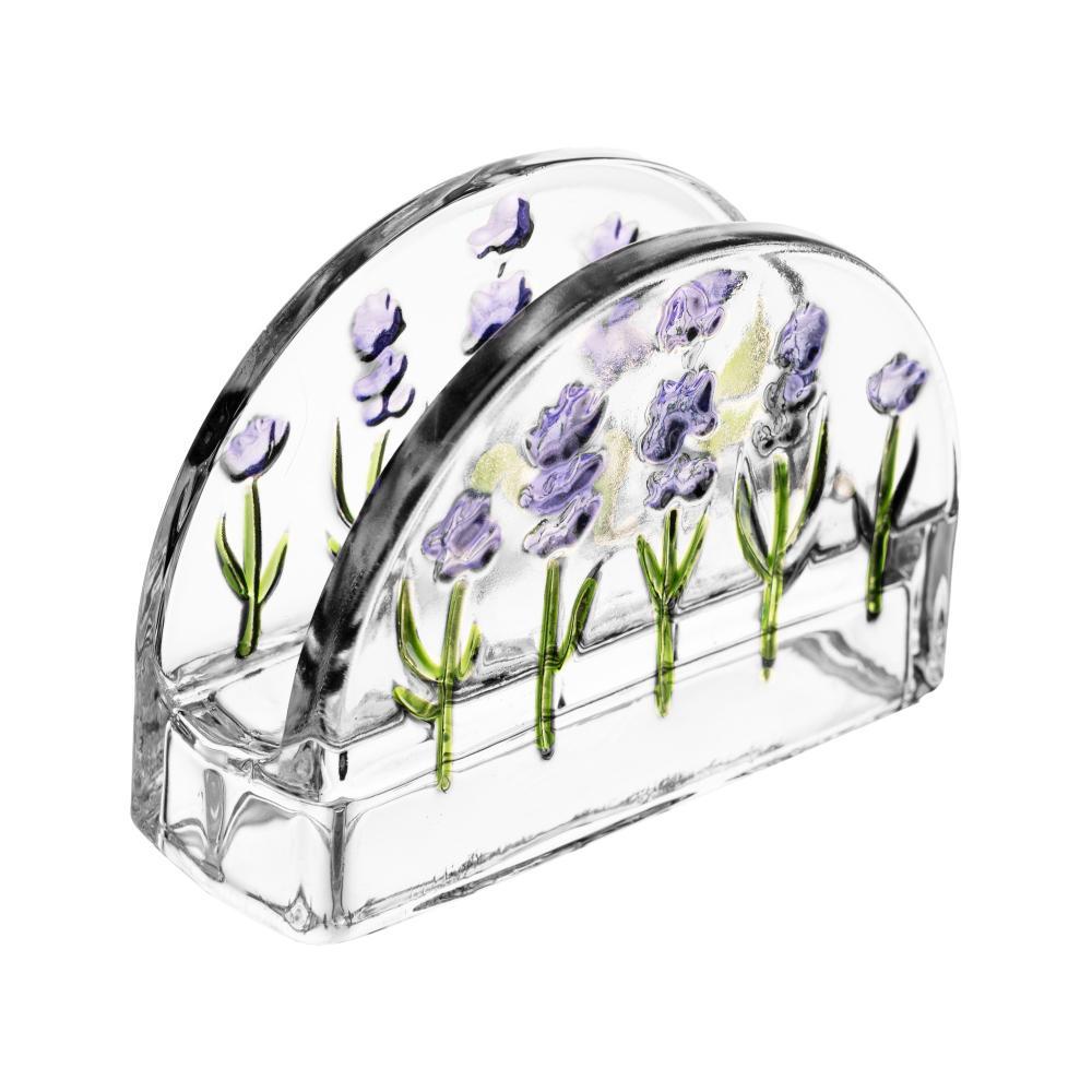 Porta Guardanapos Lavanda Hand Painting 12,5x9cm Cristal em Oferta na Shopee