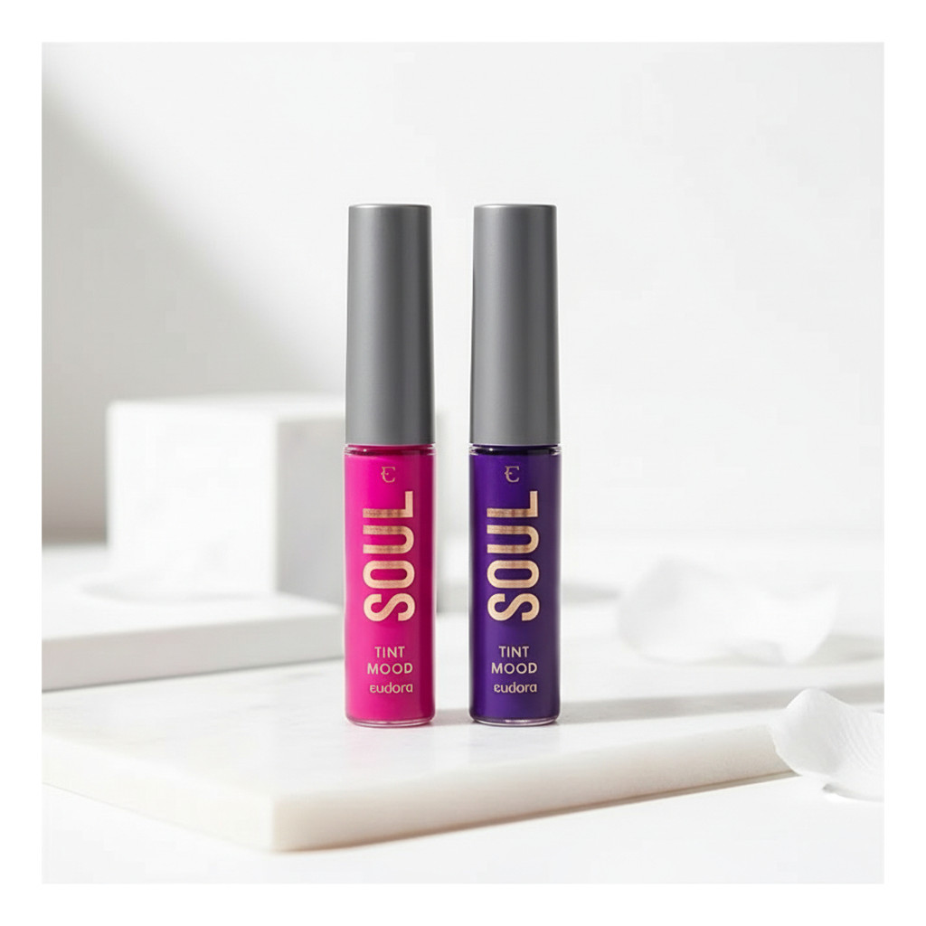 Kit Soul Tint: Batom Líquido Rosado Energy Rosa-chiclete + Batom Líquido Uva Relax