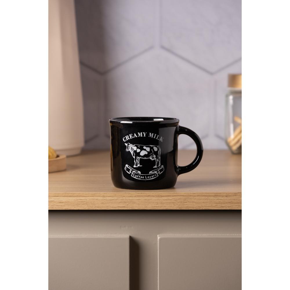 Caneca Creamy Milk Lyor 180ml Preta Cerâmica