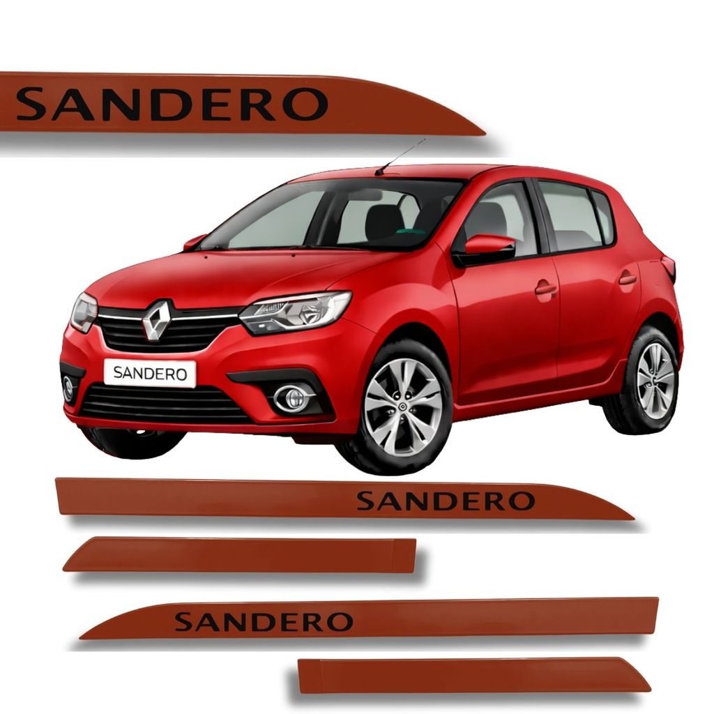 Friso Porta Renault Sandero Original Vermelho Vivo 2015 à 2022