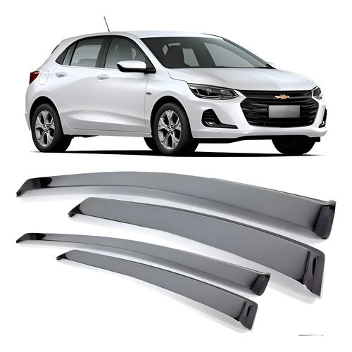 Calha De Chuva Novo Onix Hatch 2021 e acima 4 Portas Preto Encaixe Perfeito em Oferta na Shopee