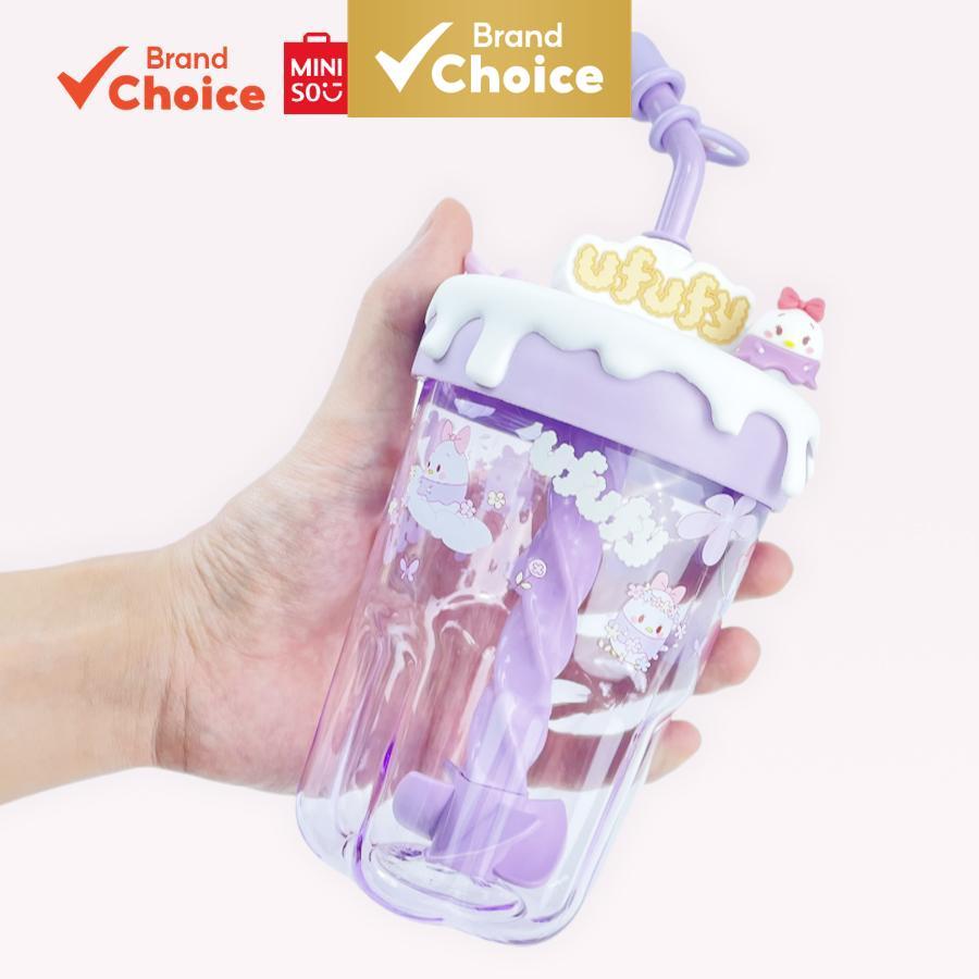 MINISO  Disney Ufufy - Caneca térmica isolada com canudo e mexedor 560ml (Winnie the Pooh e Margarida) 21,1 cm × 10,1 cm