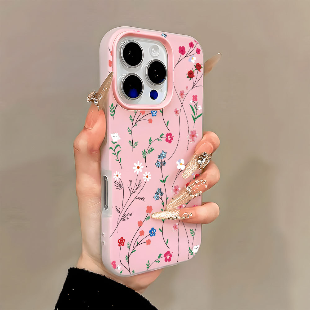 2 Em 1 Geléia Capa Capinha Silicone Anti-impacto Para IPhone 13 11 12 14 15 16 17 16e Normal Pro Max Ar Ins Flores Silve em Oferta na Shopee