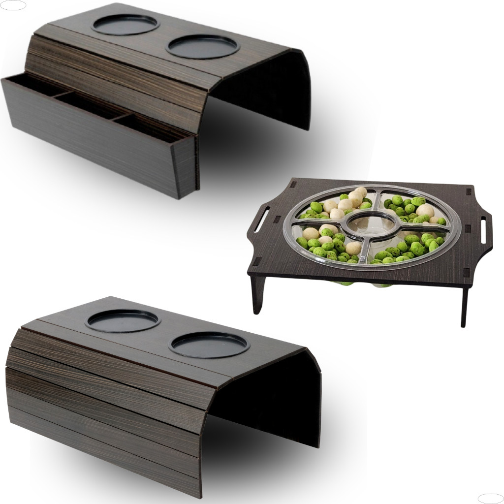 Kit 2 Esteiras Porta Copos + Petisqueira De Sofá Promoção em Oferta na Shopee