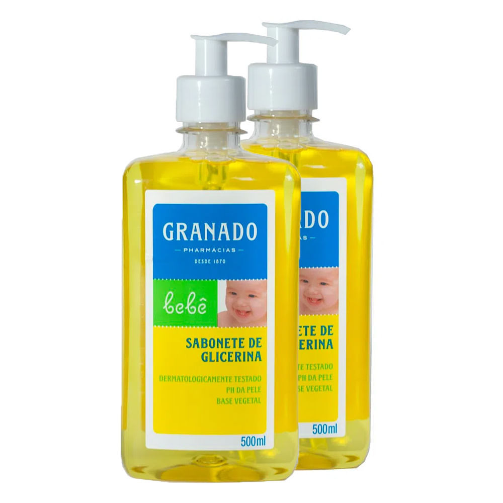 Kit 2 Sabonete Líquido Infantil Glicerina Granado Bebê 500ml em Oferta na Shopee