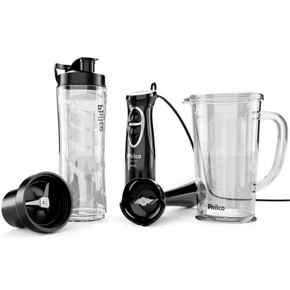 Mixer e Blender Philco PMX40A 220v 2 em 14 Lâminas Inox Copo 1,05 Litros 400W Preto