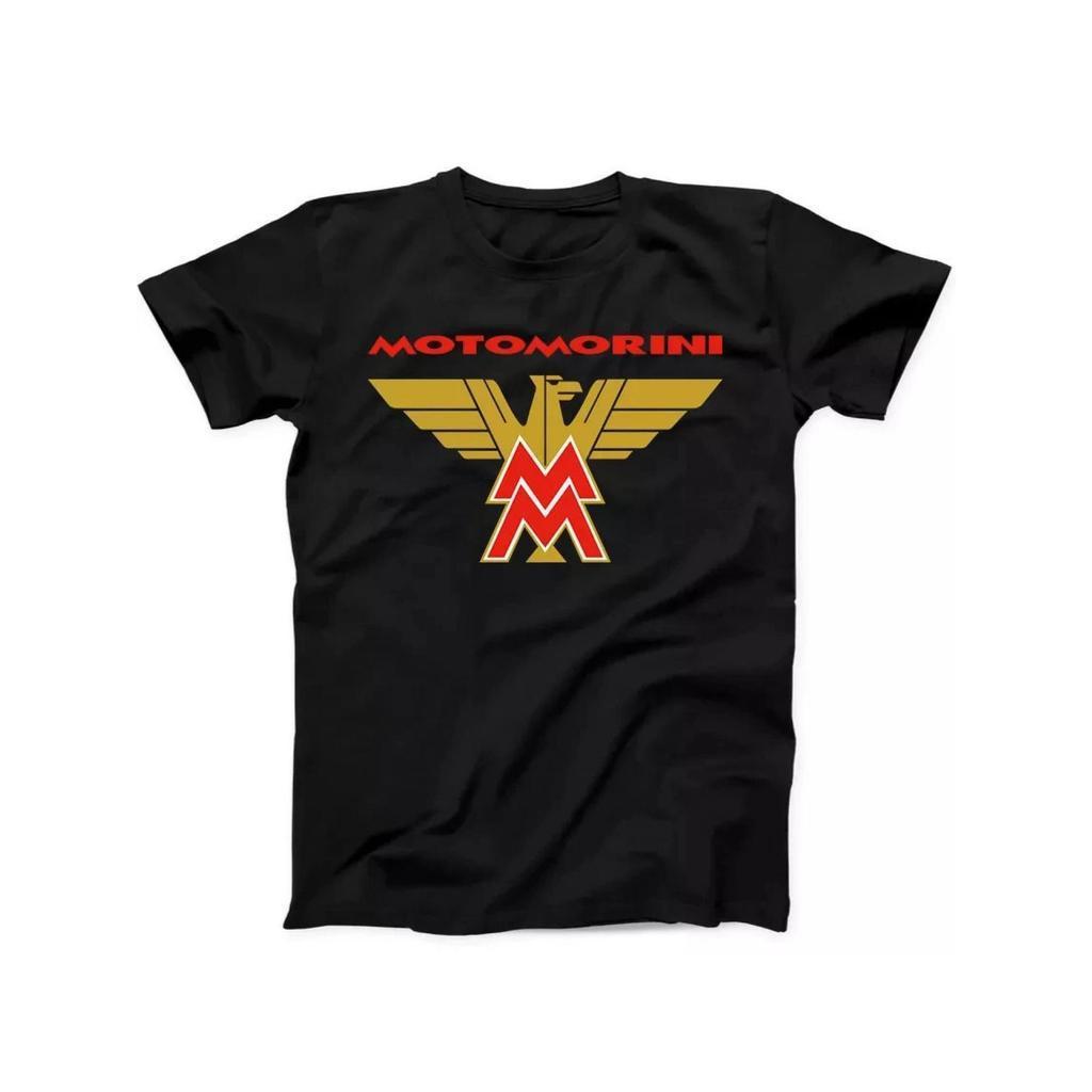 Camiseta Clássica de Moto Morini para Homens - Design com Logo Ousado e Emblema Alado, 100% Algod?o, Corte Regular, Conf