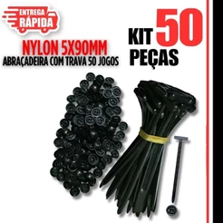 Kit 50/40/20 Peças Abraçadeira Nylon Enforca Gato Fivela Plástica Universal Travamento Automático Carro