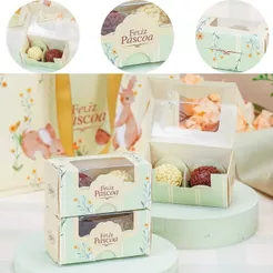 10 CAIXAS P/ 2 DOCES PÁSCOA EMBALAGEM FLORIR 5474 ( PASCOA JANGO 2026 )