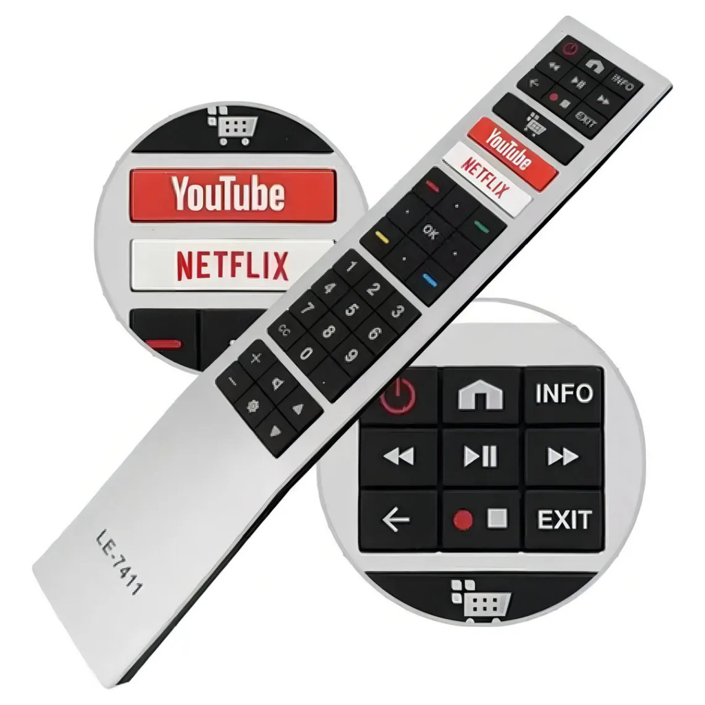 Controle Remoto Tv AOC 7411 Botões Netflix e YouTube Compatível Diversos Modelos AOC