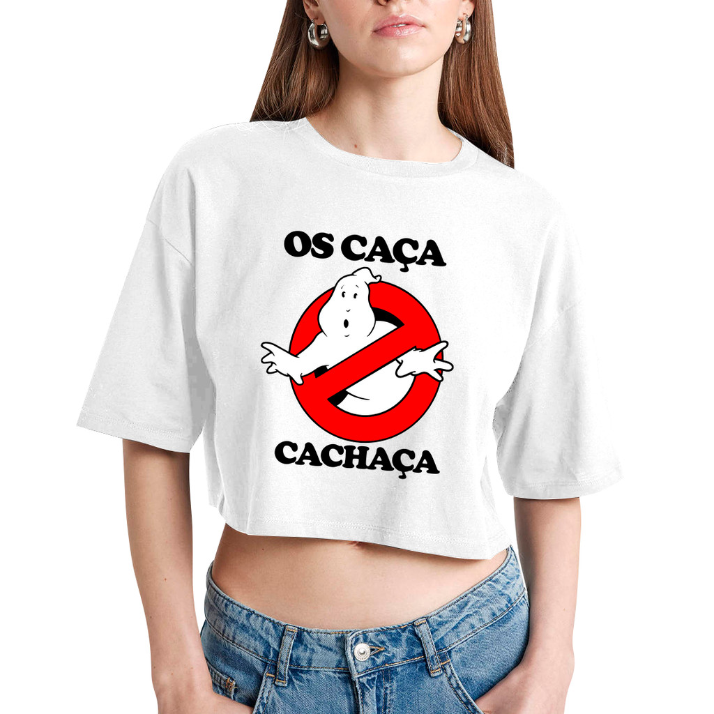 Cropped Oversized Os Caça Fantasma Meme Carnaval