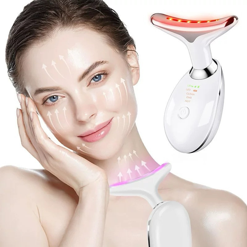 Massageador De Pescoço e Rosto LED Vibração Fototerapia Para Rejuvenescer Firmeza Anti-Rugas novo geracao