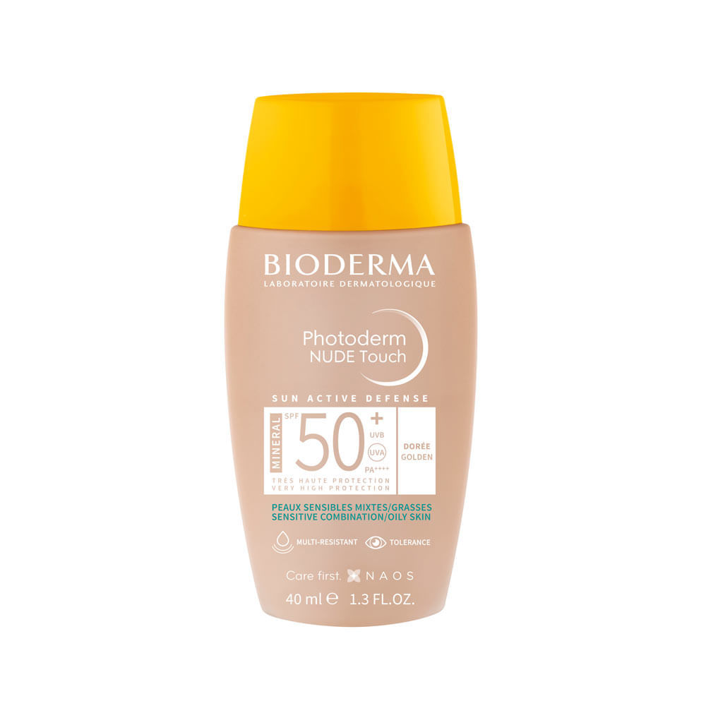 Bioderma Photoderm Nude Touch Mineral Protetor Solar FPS 50+ Cor 3.0 Cobertura Natural e Iluminada 40ml