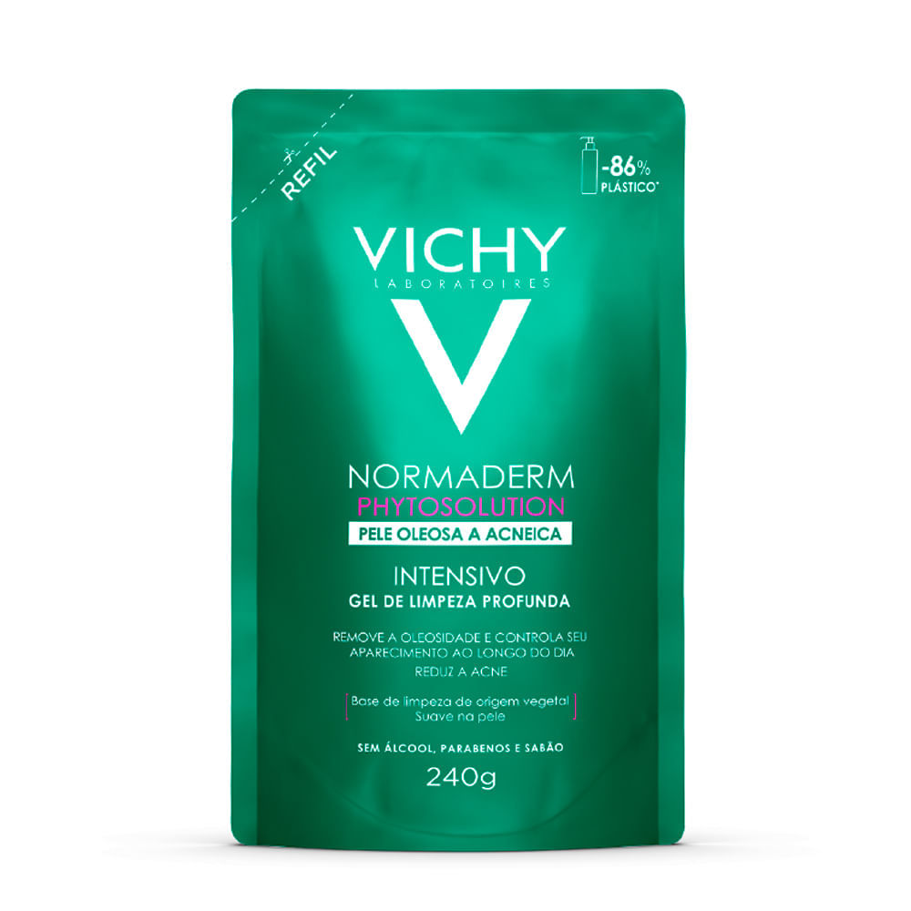 Normaderm Phytosolution Vichy Gel Intensivo de Limpeza Profunda Facial Refil 240g