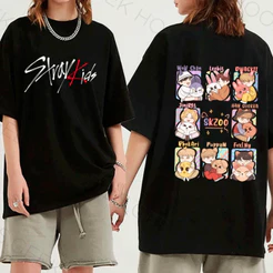 Camiseta Basica Algodao Stray Kids Szoo Chibli Cute Integrantes Kpop Unissex adulto e infantil