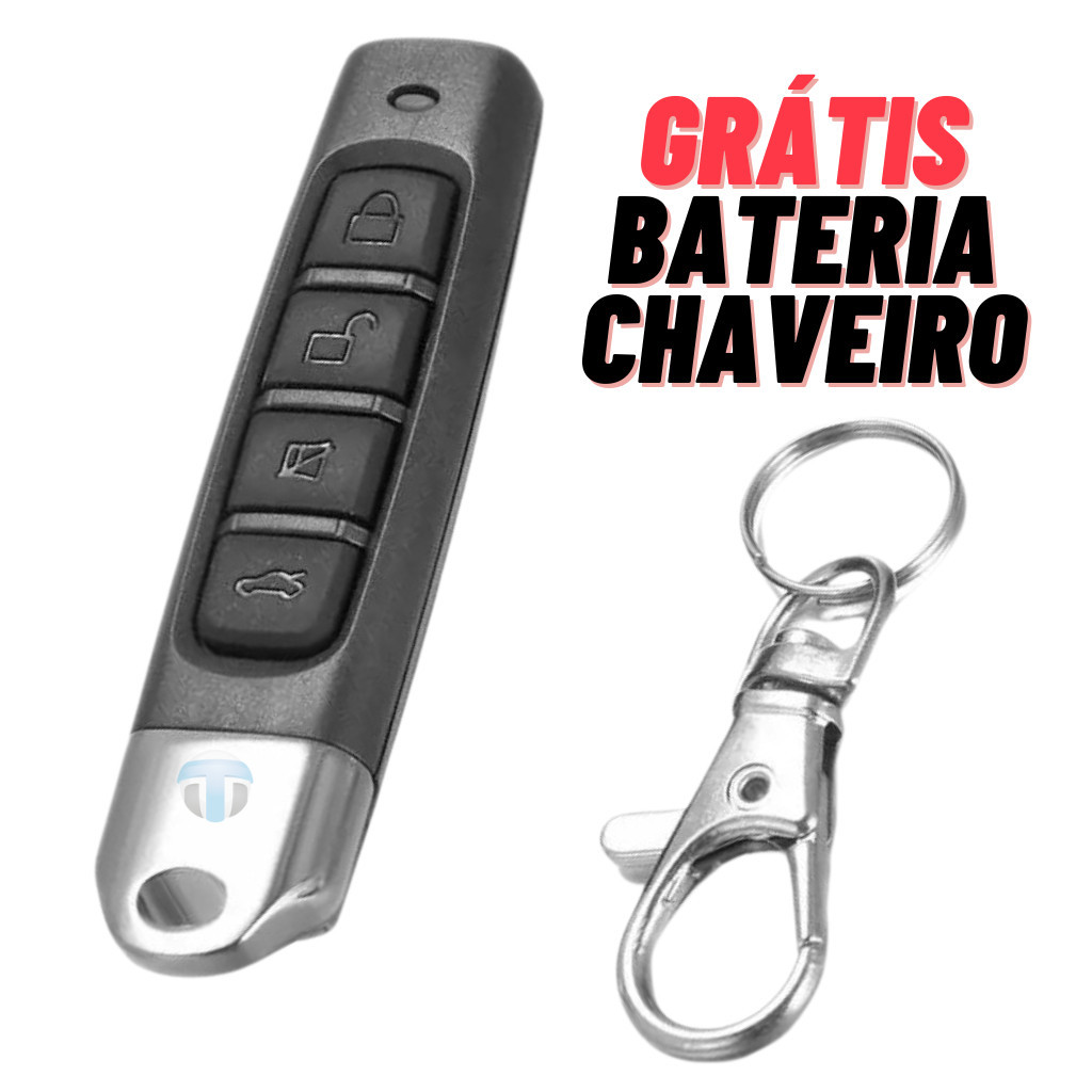 Controle Remoto Universal 433MHz para Portão | Kit com Chaveiro e Bateria Inclusa | Compatível PPA Garen JFL em Oferta na Shopee