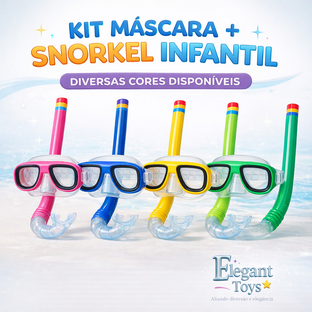Kit Mergulho Infantil Máscara Snorkel Óculos Completo Esporte Aquático Praia Viagens em Oferta na Shopee