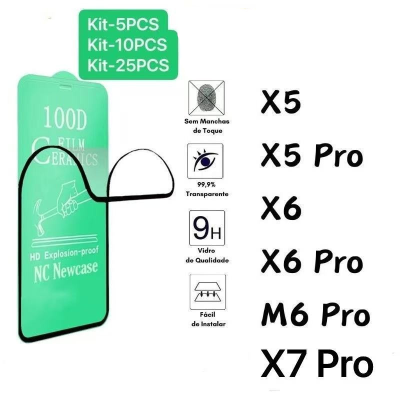 Kit 5Pcs/10Pcs/25Pcs de Película De Cerâmica 3D 9D Para Xiaomi Poco X5/X5Pro/X6/X6Pro/M6 Pro 4G/M6 Pro 5GX7/X7Pro/ em Oferta na Shopee