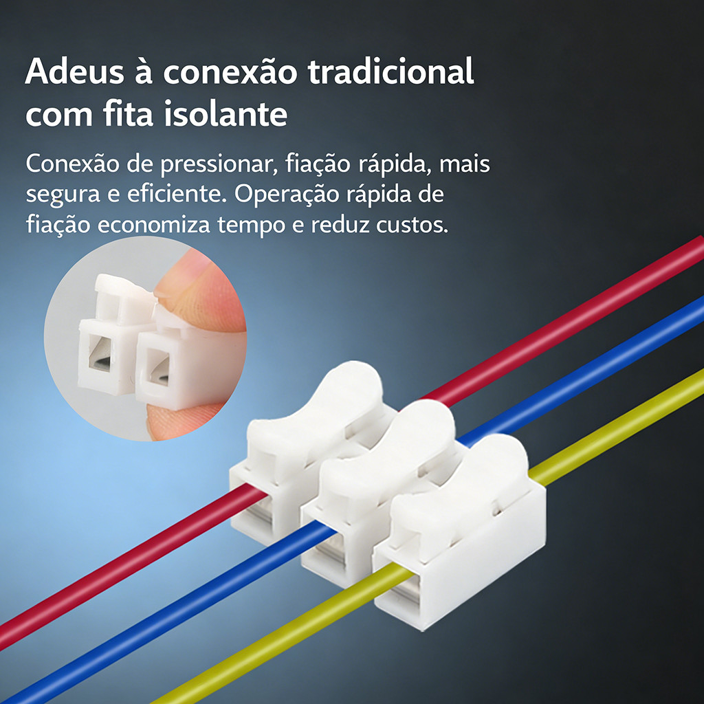 10/20/30/40 Emenda Sem Solda branco para Fios duplo BRANCO Conector de Pressão