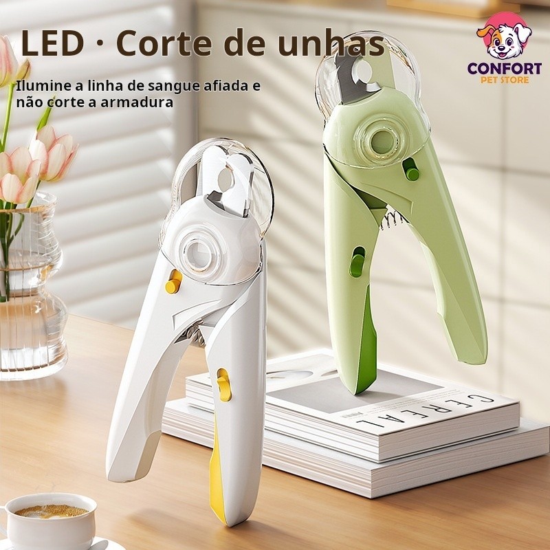 Cortador de Unha Pet com Luz LED e Trava de Segurança Cortador De Unhas Para Cães e Gatos Kit Alicate e Lixa Com Luz em Oferta na Shopee