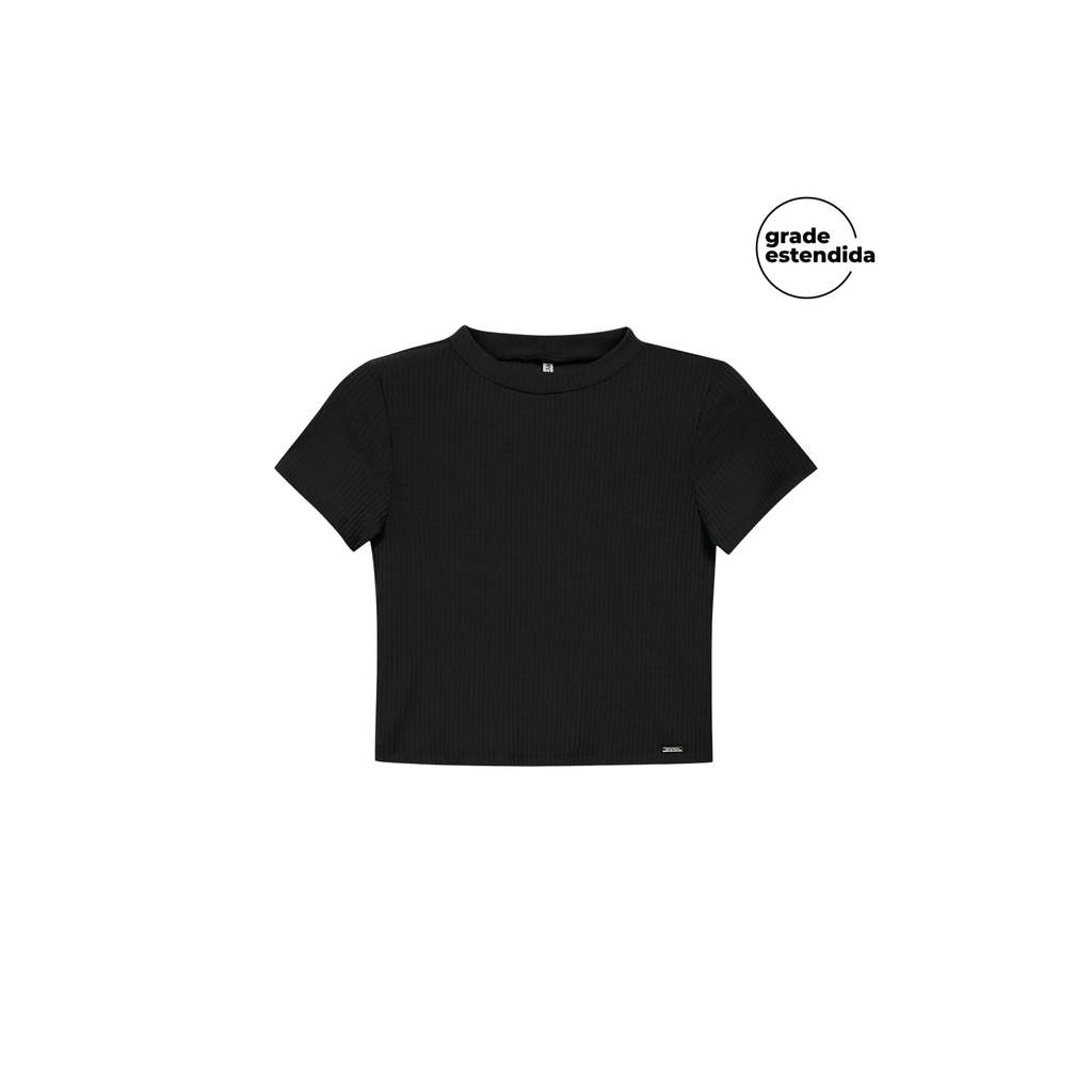 Blusa Feminina Básica Marialícia Preto em Oferta na Shopee
