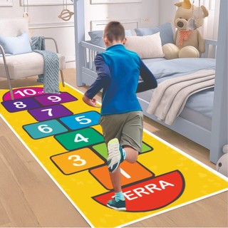 Amarelinha de Chão Tapete Infantil Decorativo para Quarto Espaço Kids Brinquedo Educativo Númerais