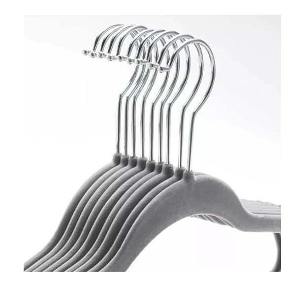 Cabide de Veludo Adulto 45cm Cinza 10 Pecas em Oferta na Shopee