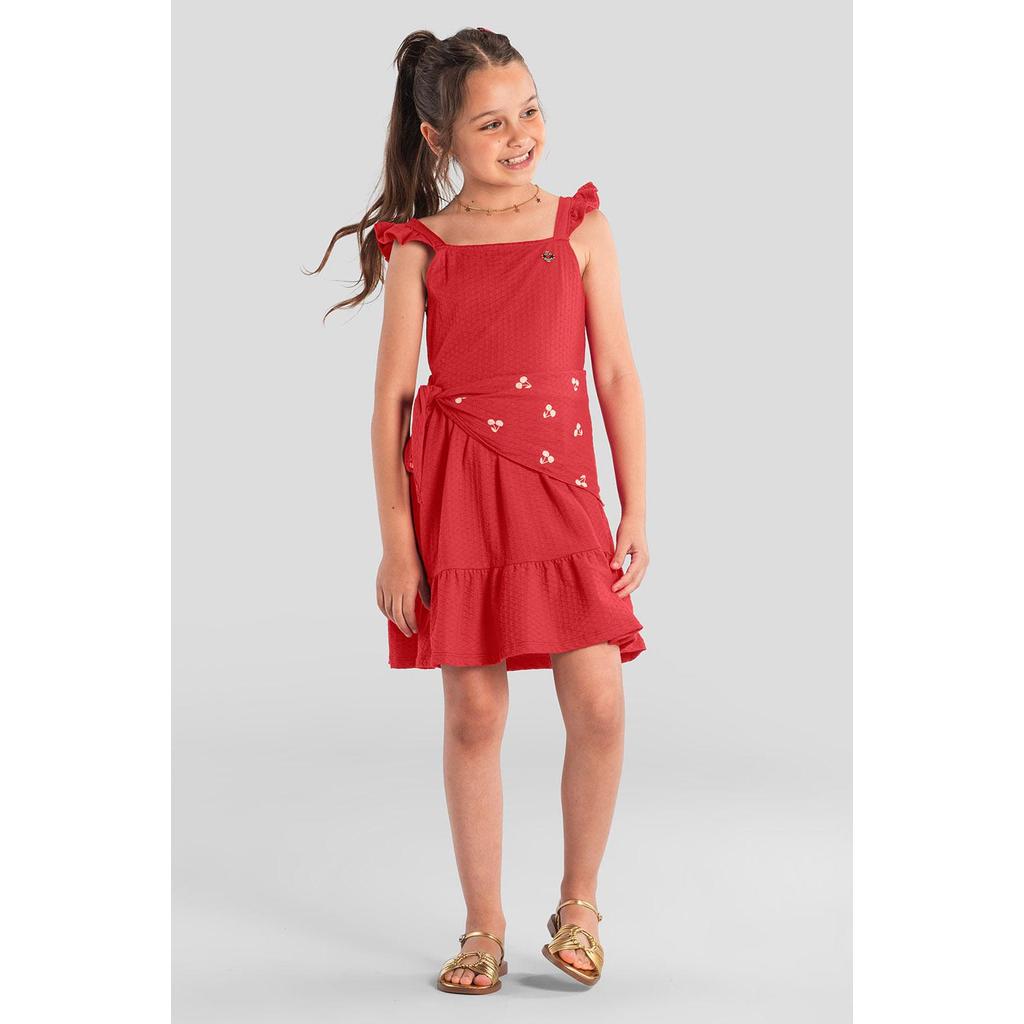 Vestido infantil menina com lenço Brandili em Oferta na Shopee