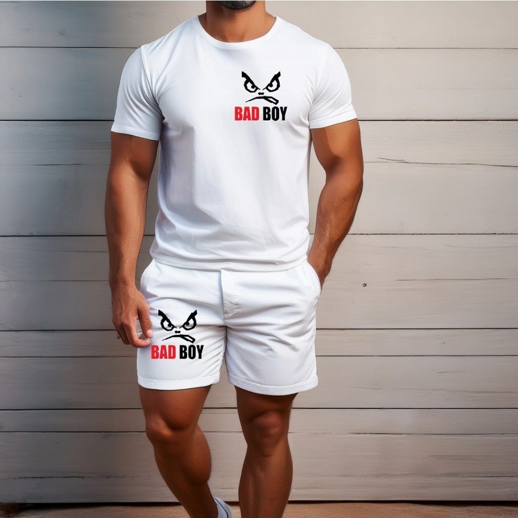 conjunto kit Camiseta camisa e Short Tectel  Lançamento Conjunto Masculino BAD BOY 