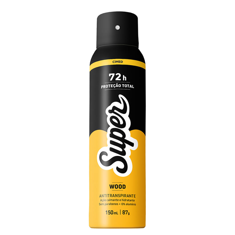 Desodorante Super Wood Aerosol Antitranspirante 72h Proteção Total 150ml em Oferta na Shopee