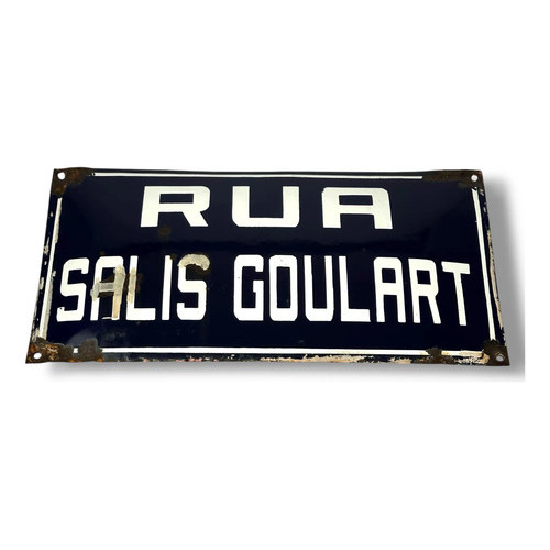 Placa Esmaltada Antiga De Rua - Original Rua