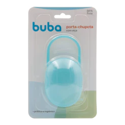 Porta Chupeta com Alça Plástico Bebê Infantil Azul Buba