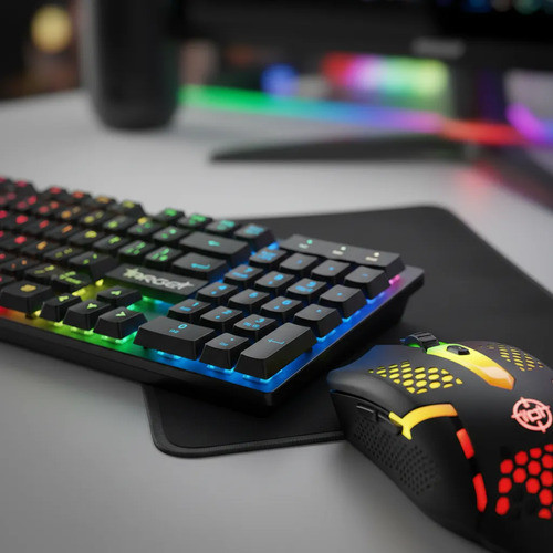 Combo Gamer Tgt Fal, Rainbow, Teclado Abnt2, Mouse 1600dpi P Preto