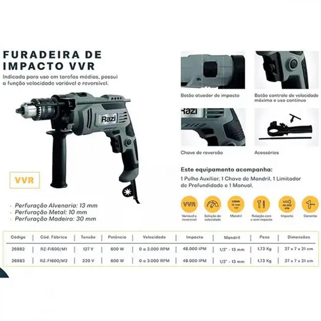 Furadeira Razi 1/2 127V · foto 2