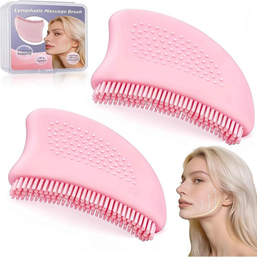 1PC Escova De Massagem De Drenagem Linfática Silicone Rosto Couro Cabeludo Massageador Pente Para Aperto E Relaxamento D