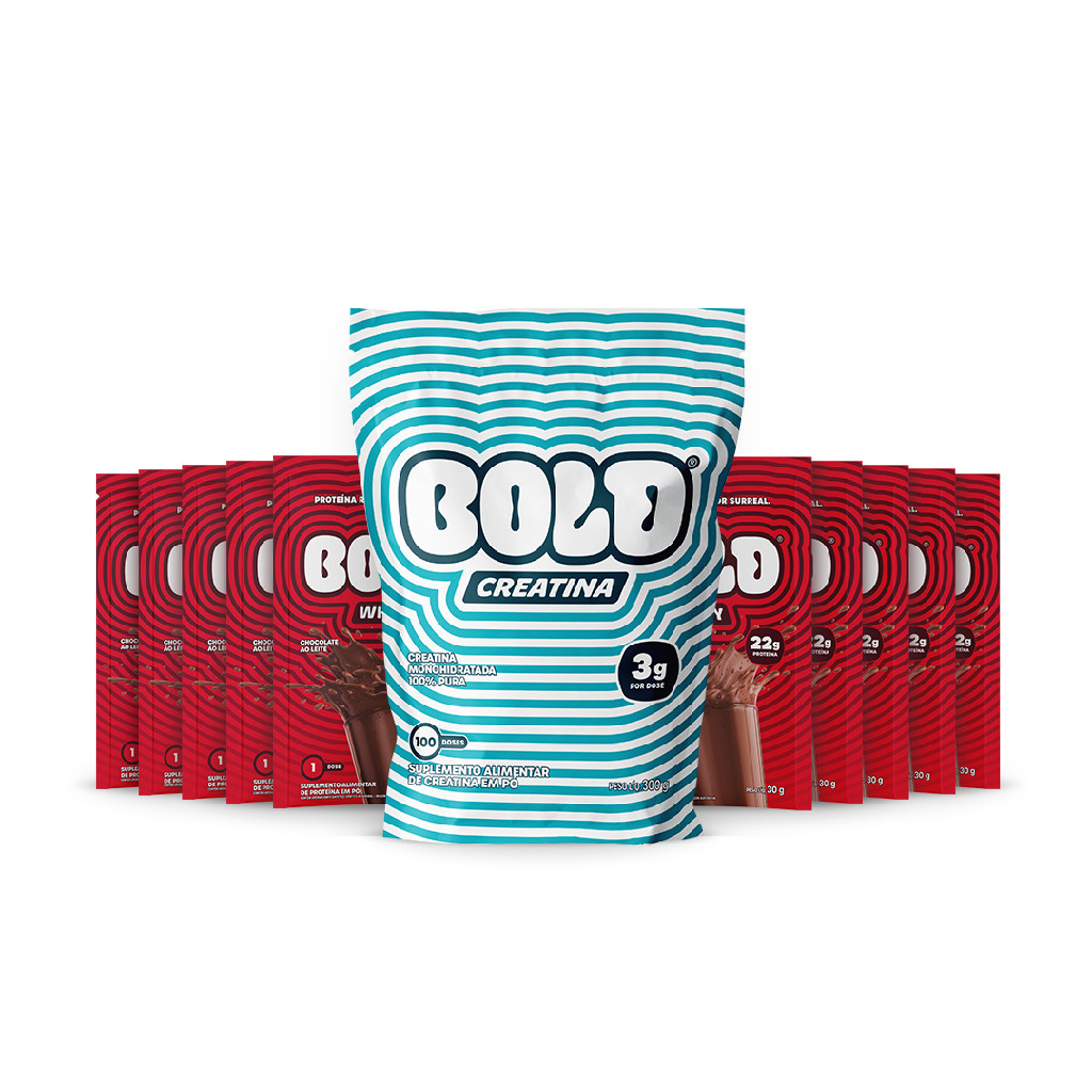 Bold Creatina 300g + 10 Sachês Whey 30g Chocolate