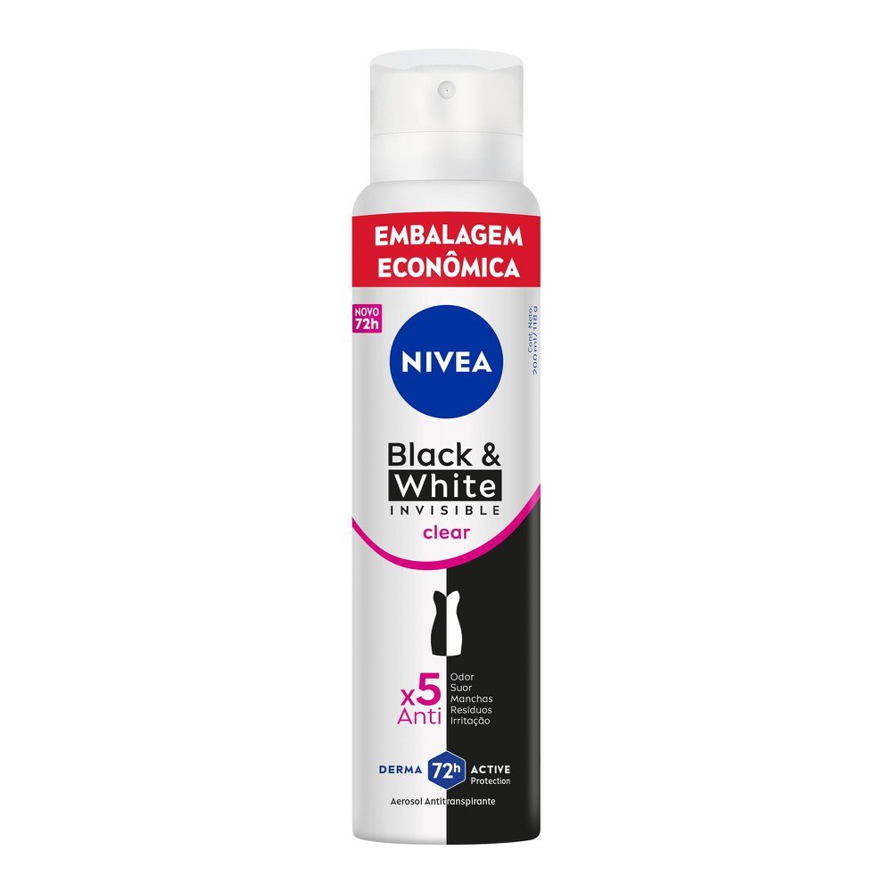 Desodorante Aerosol Nivea Invisible Black & White Clear 200ml
