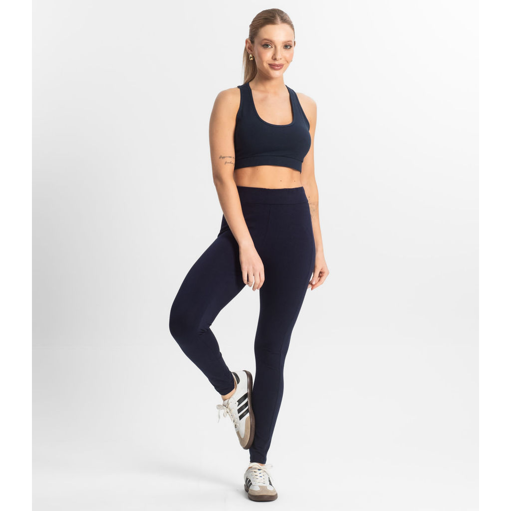 Legging Feminina em Cotton Pesado Select Azul em Oferta na Shopee