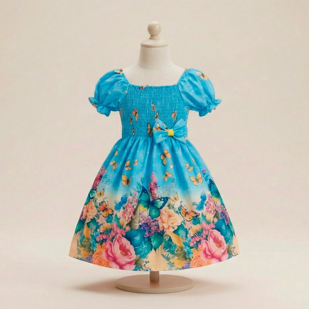 Vestido Infantil Rodado Ciganinha Casual Florido