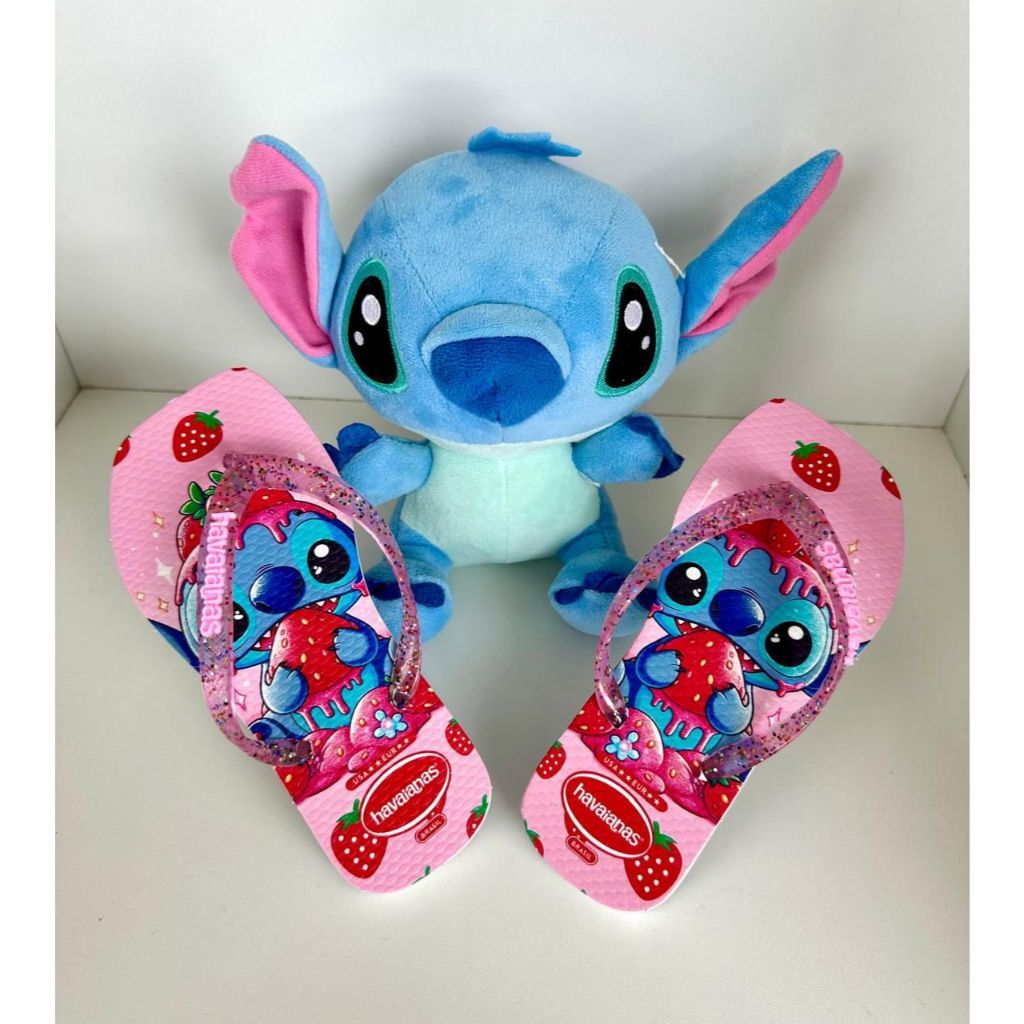 Chinelos Desenho Stitch Glitter Feminino Infantil Lindo e Macio em Oferta na Shopee