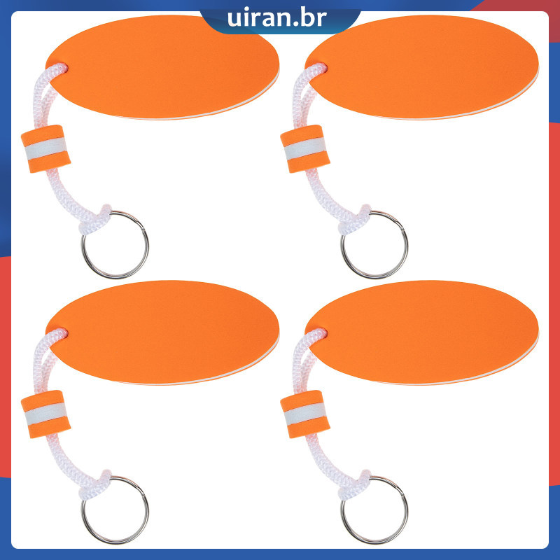 4 Pçs Eva Chave Flutuante Laranja Oval Prancha Pingente Chaveiro Decorativo À Prova Dwaterproof Água Para Atividades Aqu