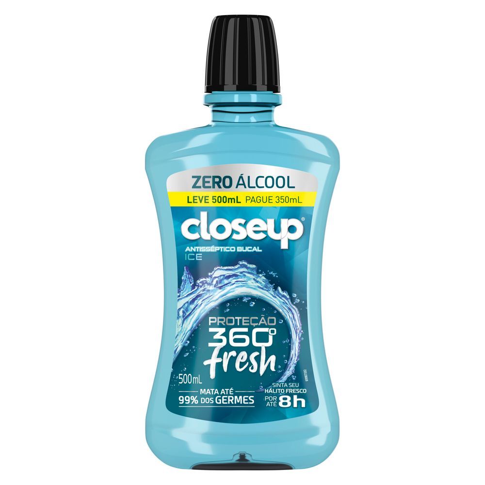 Antisséptico Bucal Closeup Ice sem Álcool 500ml em Oferta na Shopee