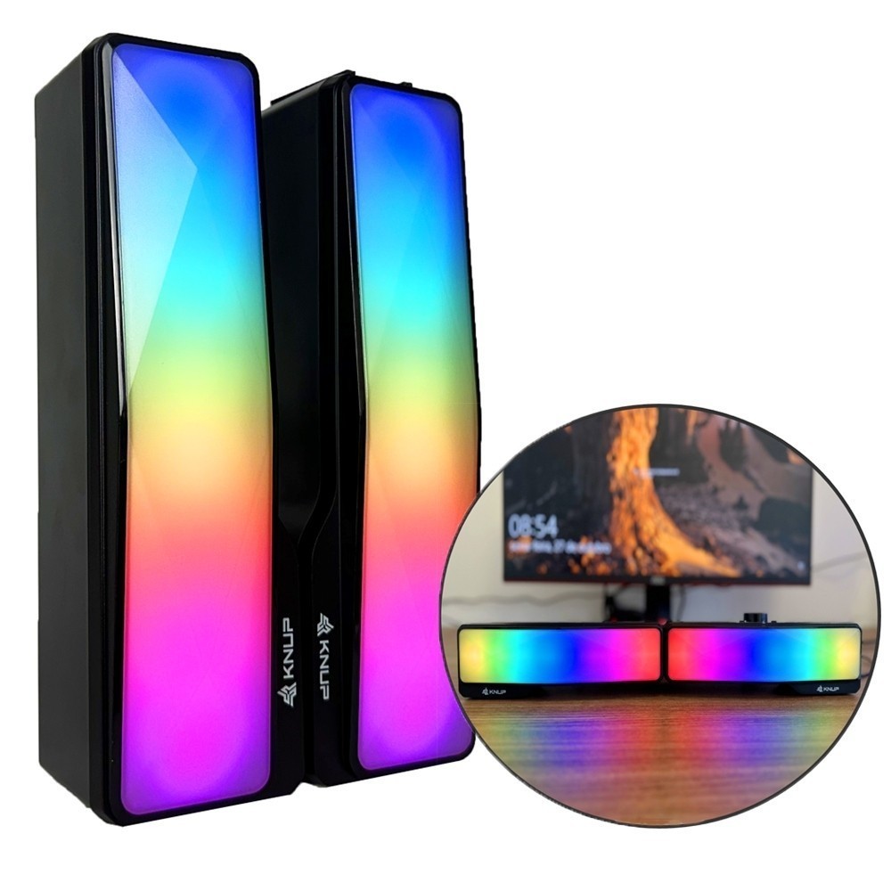 Caixa Som Caixinha P2 Pc Computador Notebook Potente Led Rgb