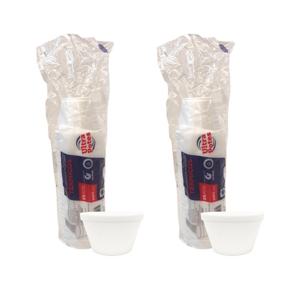 Kit 2 Pacotes Pote Isopor Ultratherm 360ml 50 Unidades