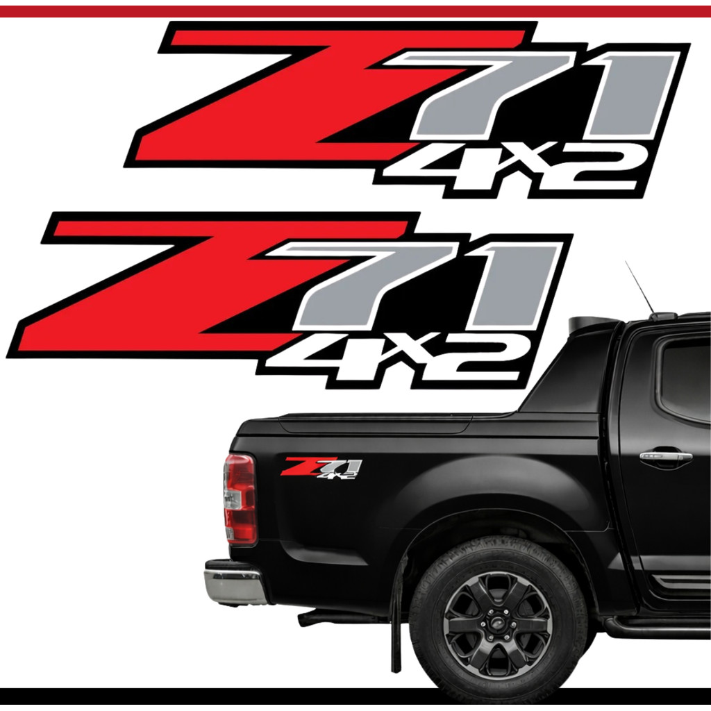 Kit Adesivo Z71 4x2 Para GM Chevrolet S10 Silverado Emblema Premium Top Pro